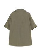 Camicia a maniche corte per bambino Paolo Pecora Kids verde con orlo curvo PP4001 OLIVA PAOLO PECORA KIDS 
