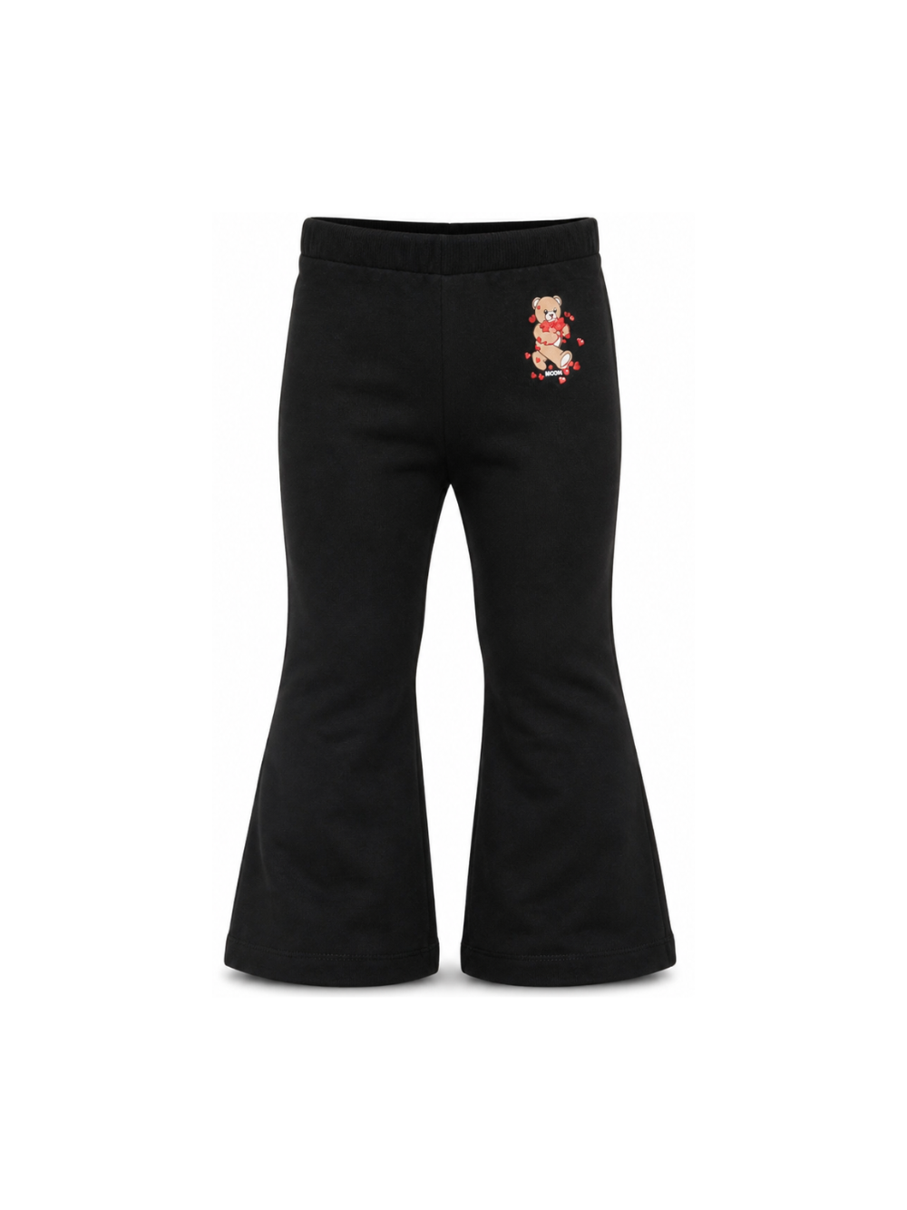 Pantaloni per bambina Moschino Kids neri con stampa Teddy Bear HEP050LDA63 60100 MOSCHINO KIDS 