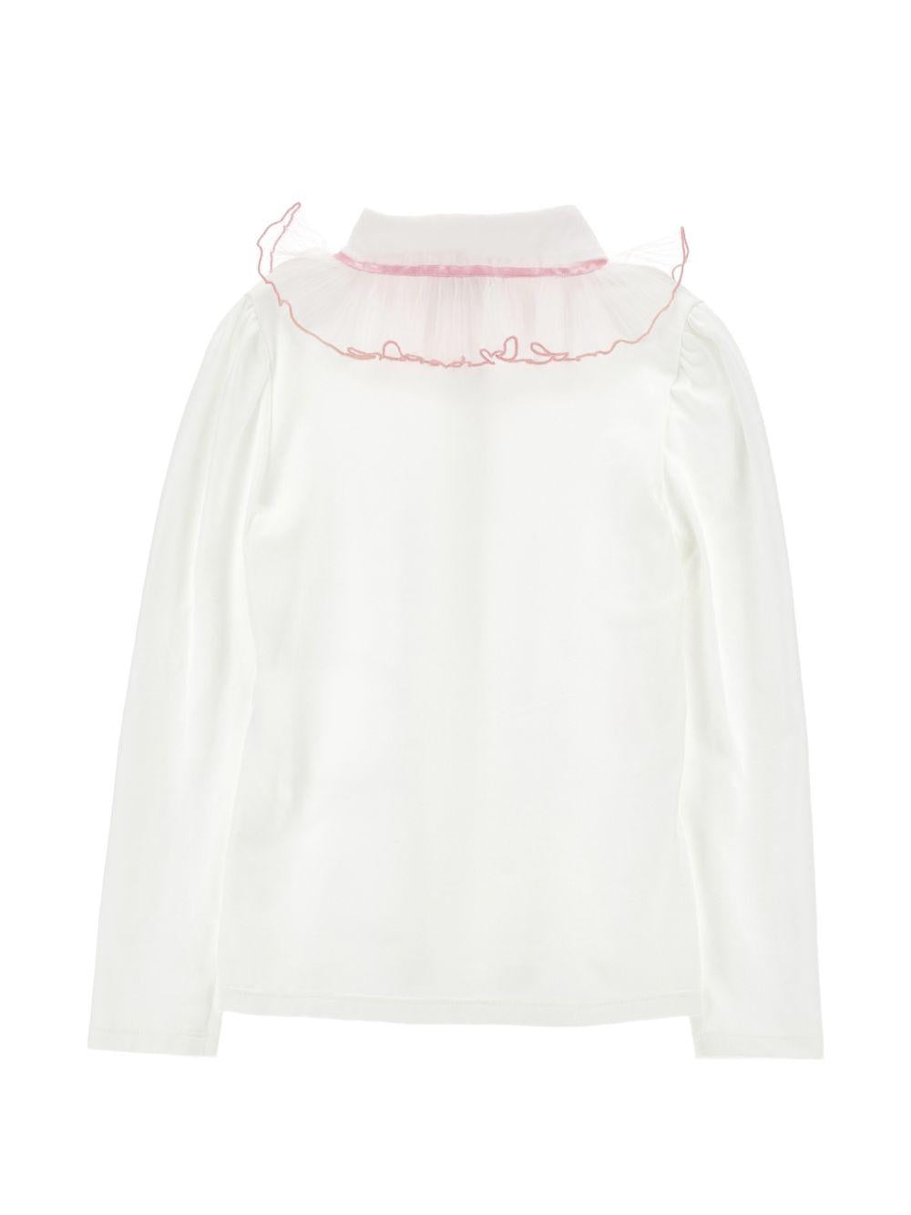 Camicia per bambina Monnalisa Kids bianca con colletto con ruches 17H300 8201 0163 MONNALISA KIDS 