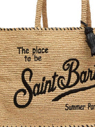 Borsa Colette MC2 Saint Barth beige con logo a contrasto COL0013 09045L MC2 ST. BARTH KIDS 