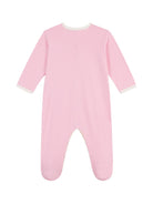 Tutina per neonata Petit Bateau rosa con scritta "petit amour" ricamata sul davanti A0FIZ 03 PETIT BATEAU 