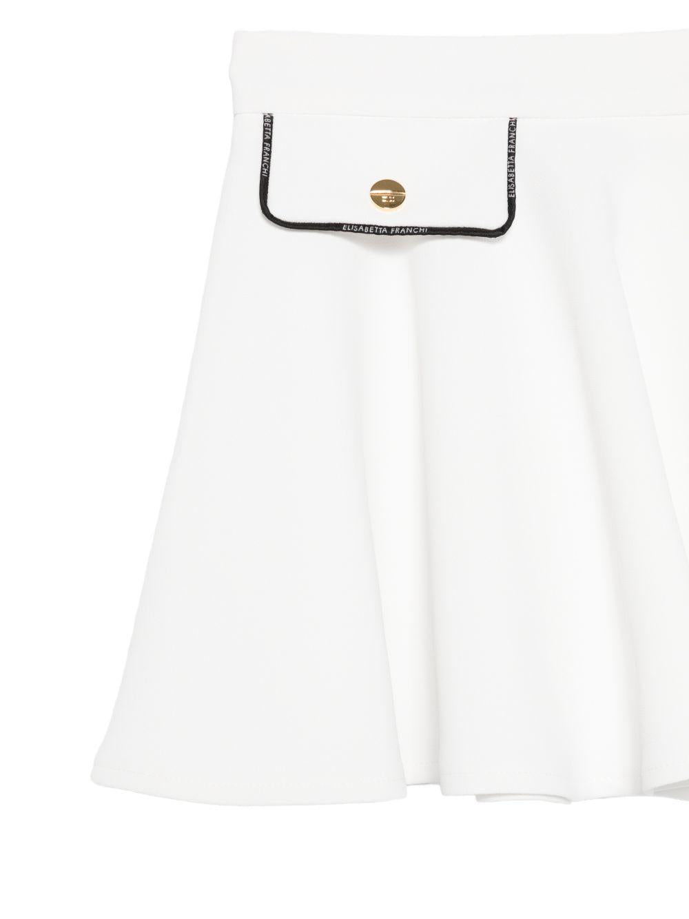 Gonna per bambina Elisabetta Franchi La Mia Bambina bianca con dettagli color oro EFGO2110GA022 0100 ElISABETTA FRANCHI KIDS 