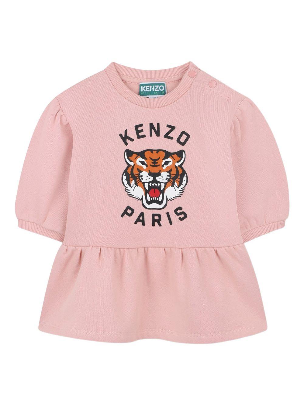 Abito per neonata Kenzo Kids rosa con stampa Tiger Head K61499 47H KENZO KIDS 