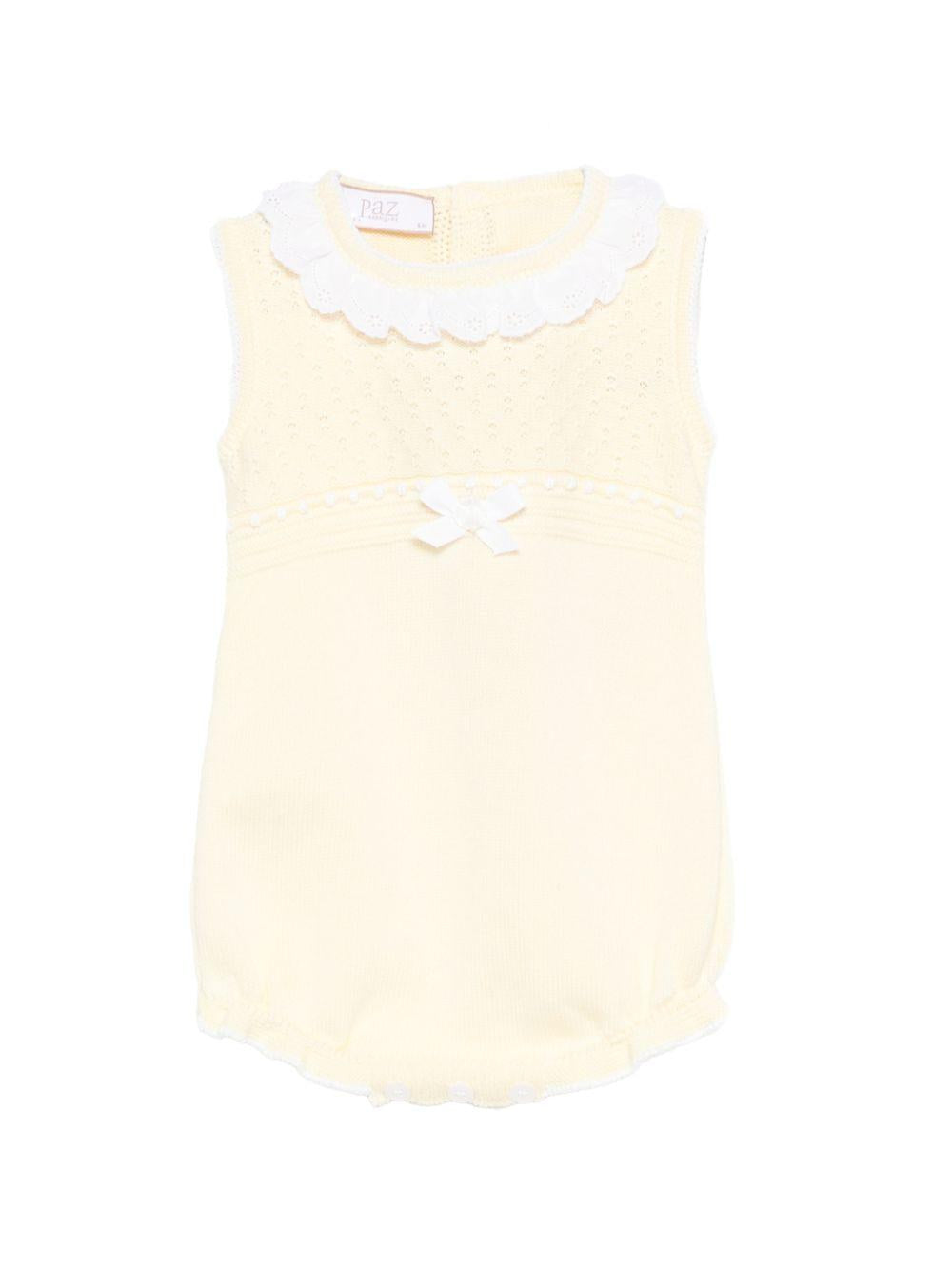 Tutina per neonata Paz Rodriguez gialla con dettaglio fiocco 022-123527 05 PaZ RODRIGUEZ KIDS 