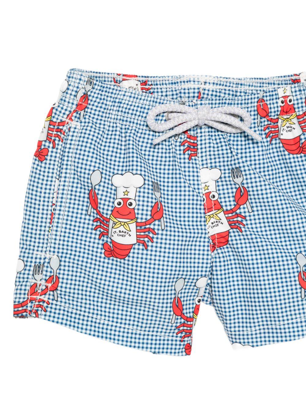Costume da bagno per bambino MC2 Saint Barth Kids azzurro con stampa aragosta JEA0001 00073L MC2 ST. BARTH KIDS 