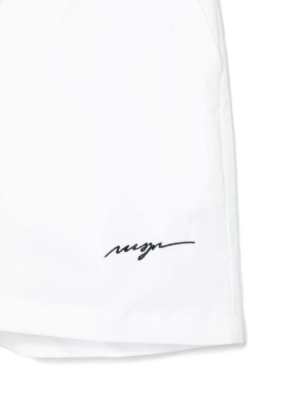 Shorts sportivi con logo per bambina MSGM Kids bianco con vita elasticizzata S5MSJGSH270 001 MSGM KIDS 