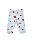 Pantaloni per neonata Monnalisa azzurro a righe con stampa fragole 31G414NP 7616 5244 MONNALISA KIDS 