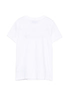 T-shirt per bambini Moschino Kids bianca con stampa logo sul davanti H8M058LAA10 10101 MOSCHINO KIDS 