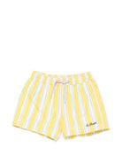 Costume da bagno Syros Jr. per bambino MC2 Saint Barth Kids bianco e giallo con motivo a righe SYR0002 04049L MC2 ST. BARTH KIDS 