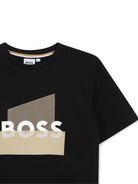 T-shirt per bambino Boss Kids nero con stampa grafica J52978 09B BOSS KIDS 