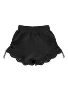 Shorts per bambina Monnalisa neri con orlo a smerlo 17G401 7014 0050 MONNALISA KIDS 