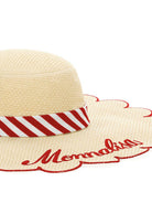 Cappello estivo per bambina Monnalisa beige a righe 19G016 7075 0344 MONNALISA KIDS 