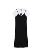 Abito per bambina DKNY Kids nero con stampa con logo D62599 09B DKNY KIDS 