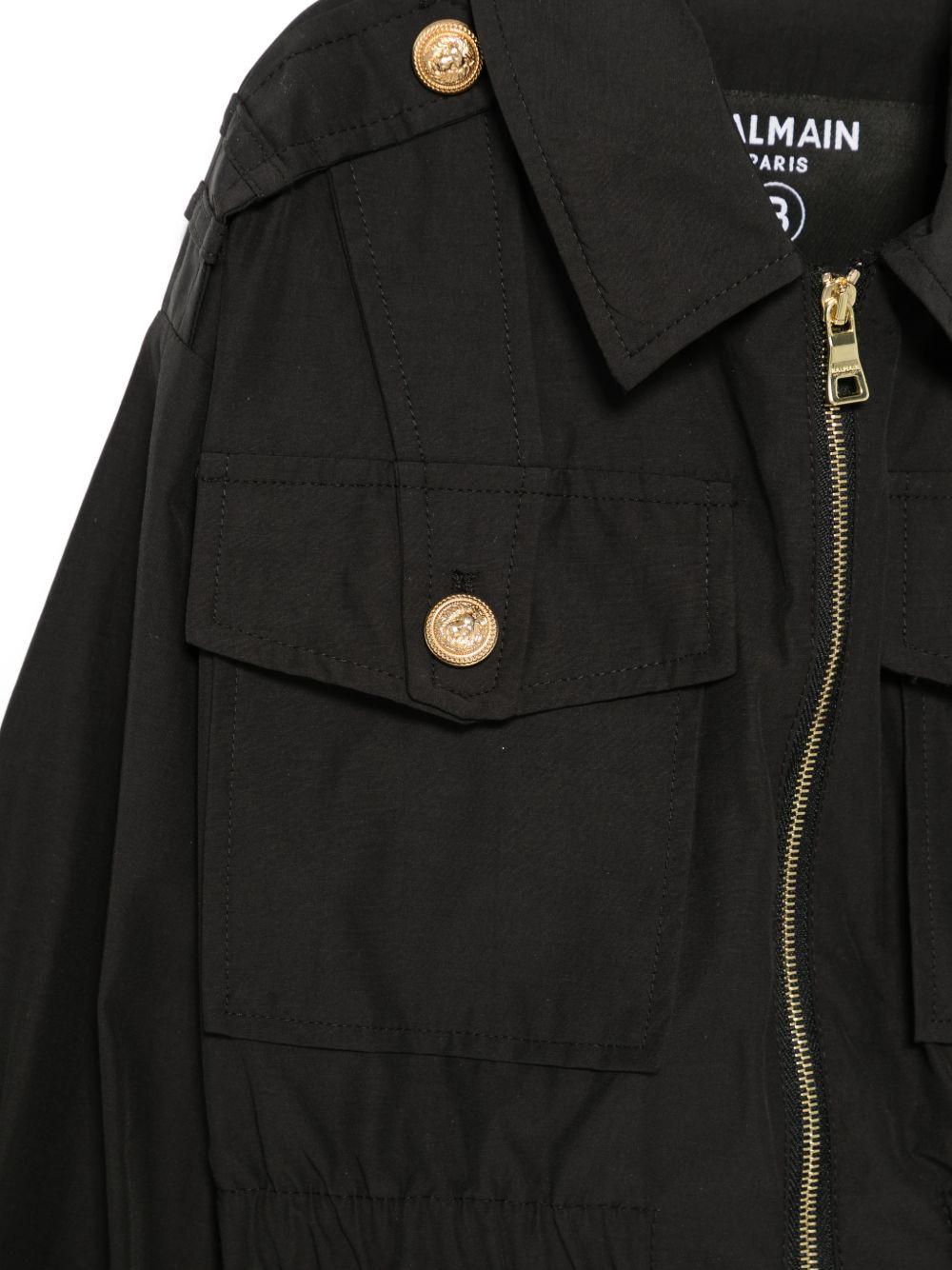 Giubbino per bambina Balmain Kids nero con bottoni color oro BY2A87 B0094 930 BALMAIN KIDS 