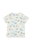 Set pigiama e maschera per bambino Petit Bateau bianco con stampa animali all-over A0F6M 01 PETIT BATEAU KIDS 