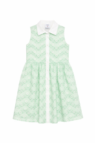 Abito per bambina Casablanca Kids verde con motivo monogramma KSP26DR15601 WAVY MONOGRAM CASABLANCA KIDS 