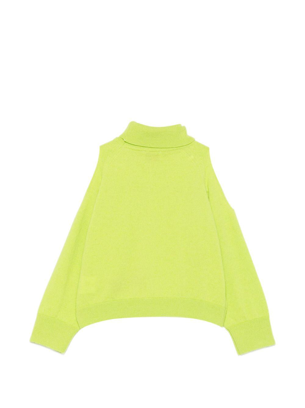 Maglione per bambina Emilio Pucci Kids verde con logo ricamato sul davanti PZ9A00 Z2362 784 EMILIO PUCCI KIDS 