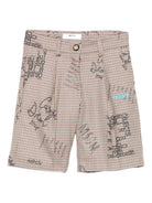 Shorts per bambina MSMG Kids marroni con stampa graffiti F5MSJGBE111 MS030 MSGM KIDS 