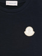 T-shirt con logo per bambino Moncler Enfant blu con orlo dritto K19548C0001189AWF 778 MONCLER ENFANT 