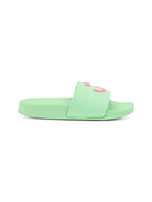 Sandali slides per bambina Molo verde con stampa smile 7S26U201 5610 MOLO KIDS 