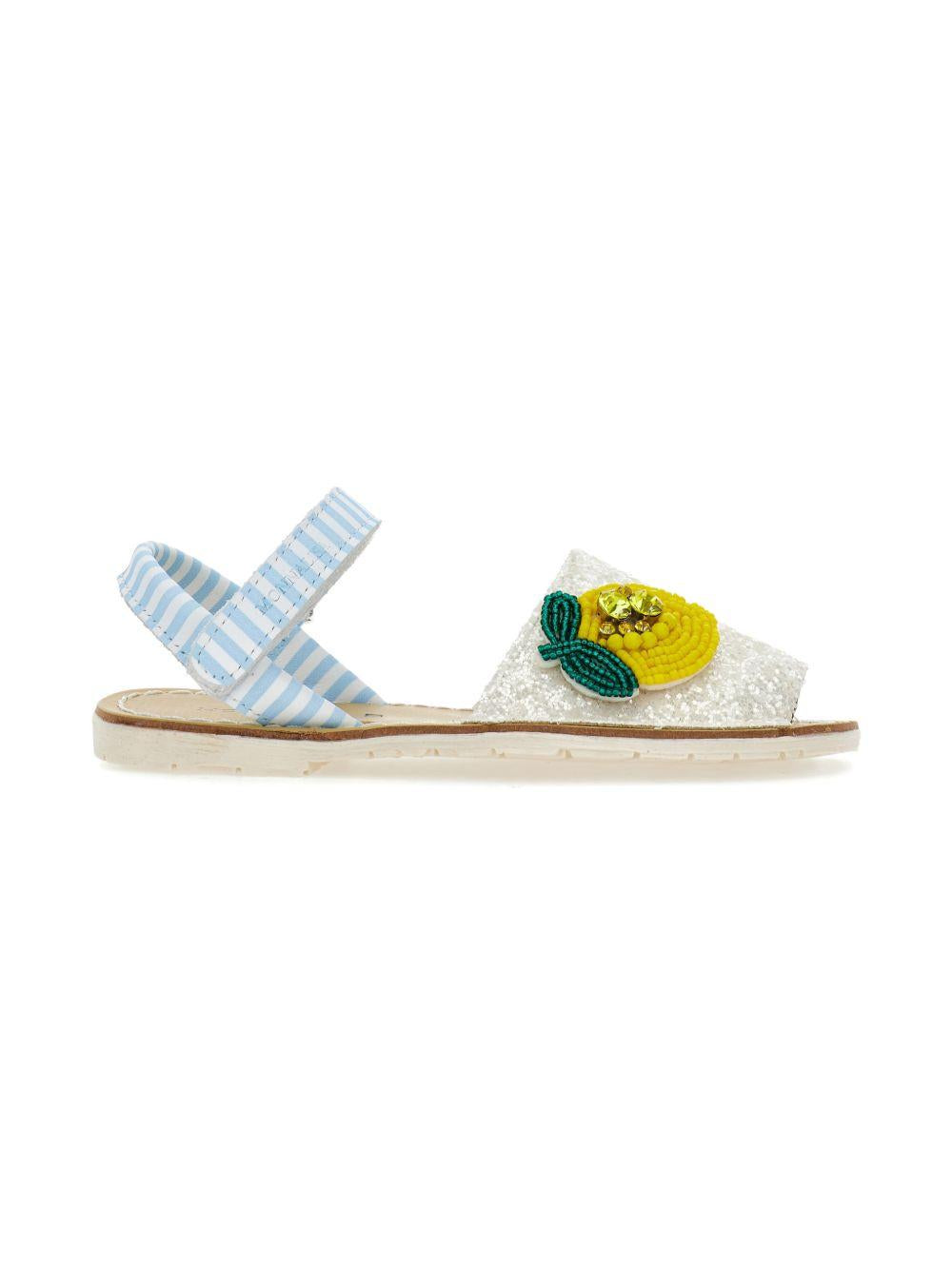 Sandali per bambina Monnalisa bianchi con decorazione limone 8CG011 7708 9914 MONNALISA KIDS 