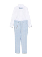 Completo tre pezzi per bambino Colorichiari azzurro con rinifitura a righe MJ507992 4852 50 COLORICHIARI KIDS 