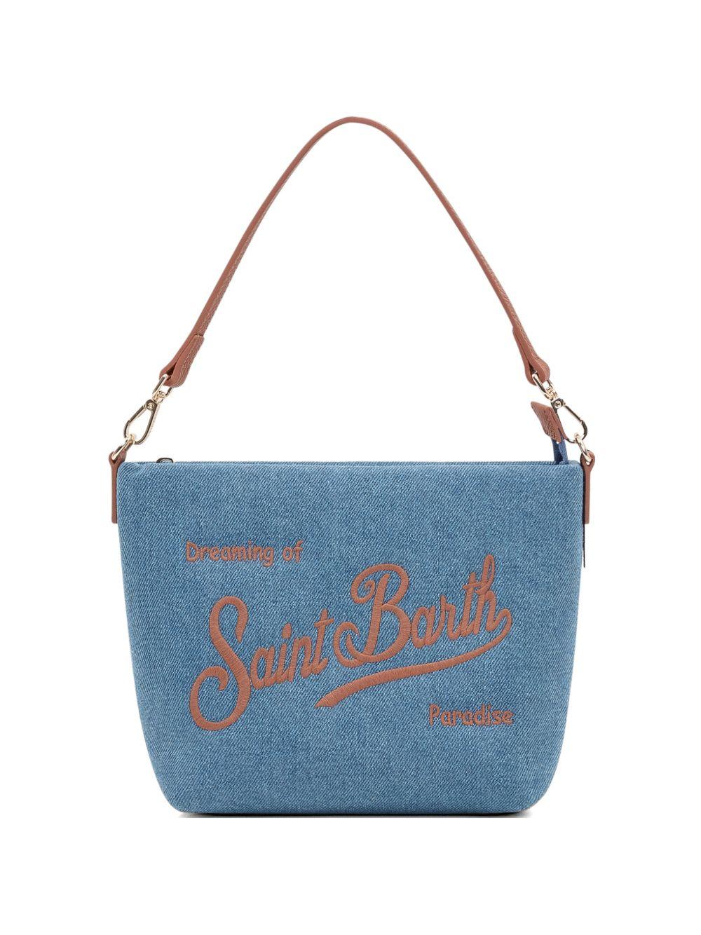 Borsa a spalla Aline MC2 Saint Barth in denim con manico superiore ALI0034 01515L MC2 ST. BARTH KIDS 