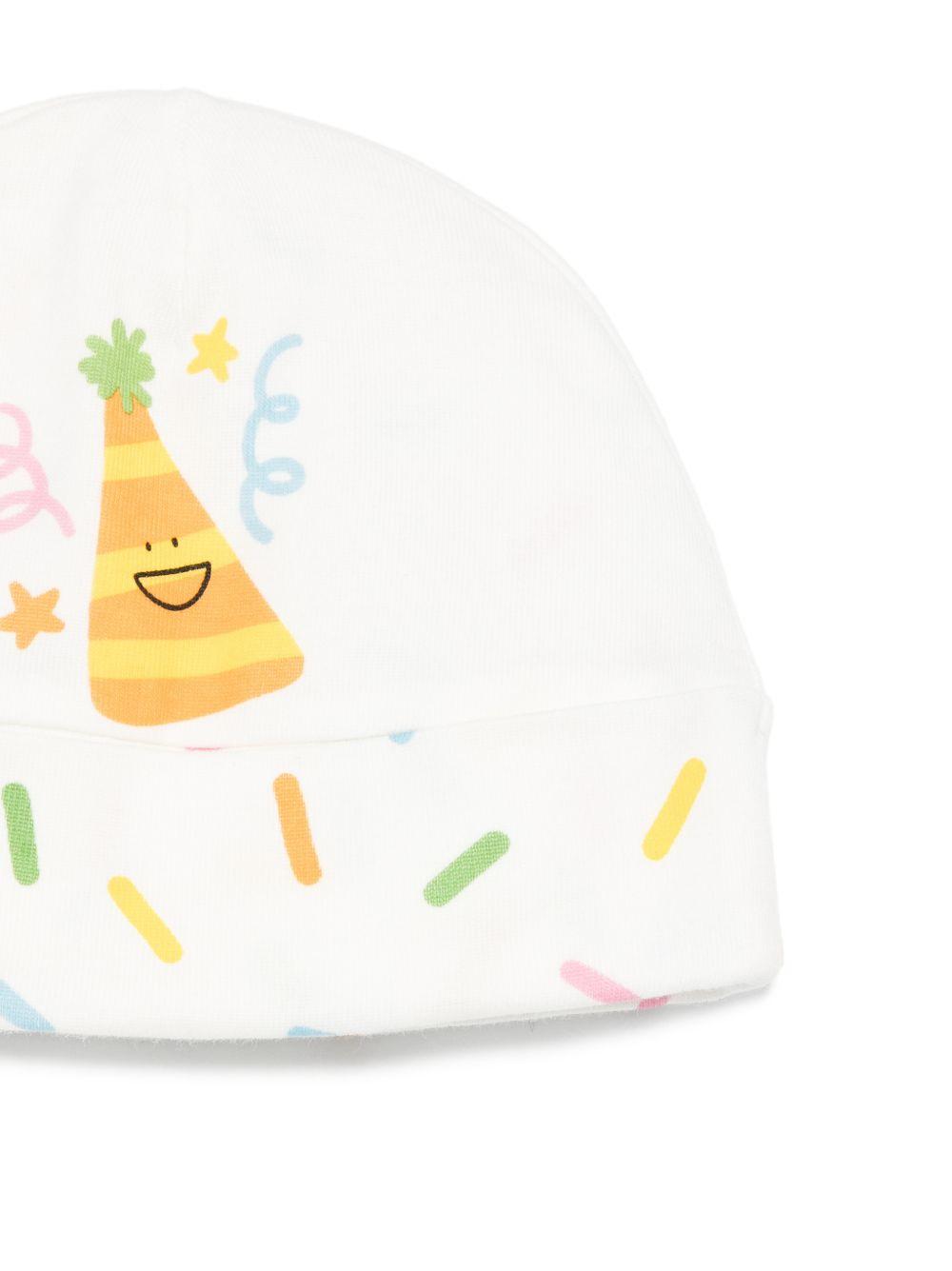 Set tutina e cappellino per neonati Stella McCartney Kids bianco con stampa grafica TYB570 Z0669 101 STELLA McCARTNEY KIDS 