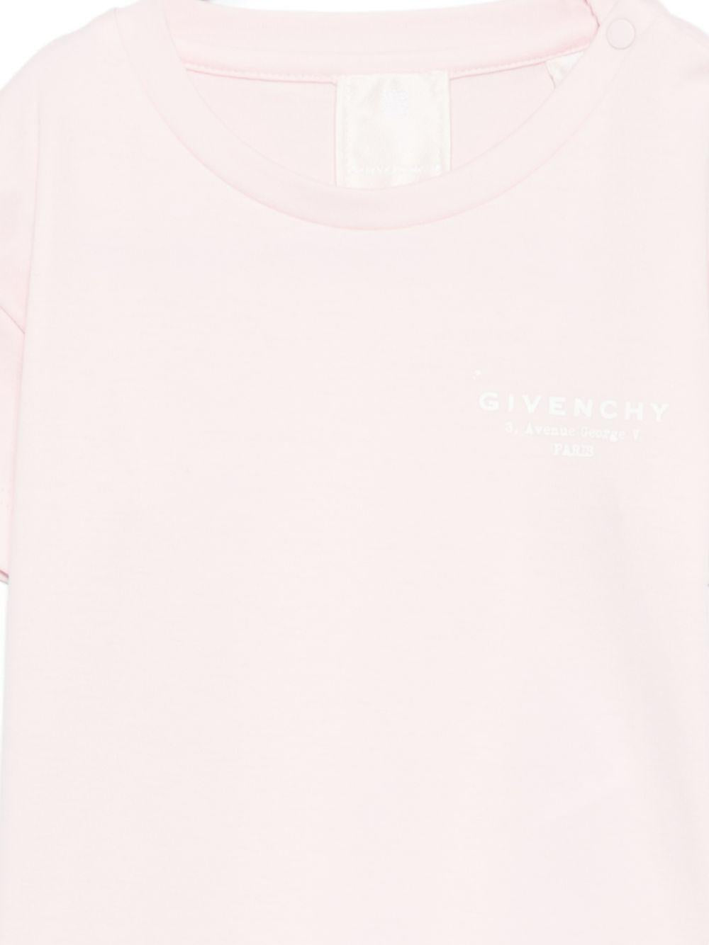 T-shirt per neonati Givenchy Kids rosa con logo sul davanti H31184 44Z GIVENCHY KIDS 