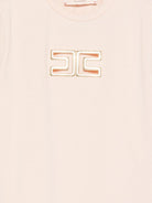 T-shirt per bambina Elisabetta Franchi La Mia Bambina rosa con dettaglio logo EFTS2610JE006 C125 ElISABETTA FRANCHI KIDS 