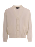 Cardigan per bambino Emporio Armani Kids beige con texture traforata EB001221 AF23412 U0007 EMPORIO ARMANI KIDS 
