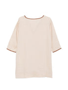 Caftano per donna MC2 Saint Barth beige con scollo a V MHA002 08860L MC2 ST. BARTH 