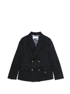 Blazer a doppiopetto per bambino Roberto Cavalli Kids blu con chiusura a bottoni CBP26100GC BLUE PEACOAT ROBERTO CAVALLI KIDS 