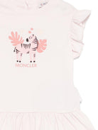 Abito per neonata Moncler Kids rosa con stampa grafica sul davanti L19518I0000289AUM 503 MONCLER KIDS 