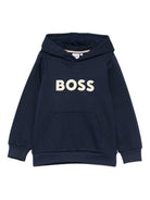 Felpa per bambino Boss Kids blu con logo sul davanti J52351 849 BOSS KIDS 