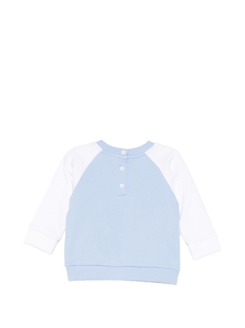 Felpa per neonato Balmain Kids azzurro con stampa grafica BY4530 Z3183 652BC BALMAIN KIDS 