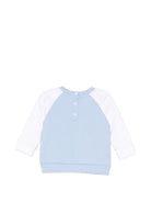 Felpa per neonato Balmain Kids azzurro con stampa grafica BY4530 Z3183 652BC BALMAIN KIDS 