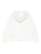 Felpa per bambini Moschino Kids bianco con chiusura con zip HUF09ELCA40 10063 MOSCHINO KIDS 