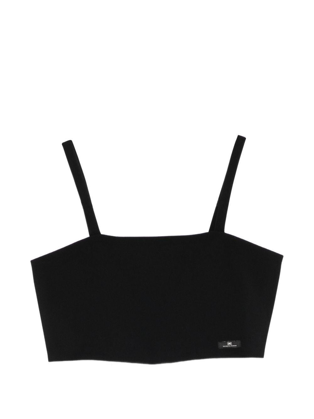Top per bambina Elisabetta Franchi al Mia Bambina nero con logo sul davanti EFTO0140GA022 N000 ElISABETTA FRANCHI 