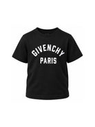 T-shirt per bambini Givenchy Kids nera con stampa logo sul davanti H31345 09B GIVENCHY KIDS 