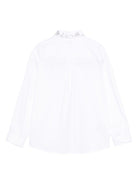 Camicia per bambina Il Gufo bianca con colletto ricamato A25GCL0016C0066 010 IL GUFO 