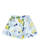 Shorts per bambina Monnalisa Kids azzurri con stampa Holiday Mood all-over 11G417 7624 0052 MONNALISA KIDS 