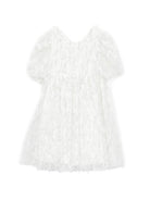 Abito per bambina Alapage bianco con dettagli frange 26SAGDRE00042 BIANCO A'LAPAGE KIDS 