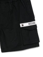 Cargo corti per neonato Moschino Kids nero con applicazione MUQ01EN0Z97 60100 MOSCHINO KIDS 