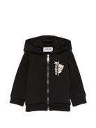 Felpa per neonati Moschino Kids nera con motivo Teddy Bear MUF06MLCA92 60100 MOSCHINO KIDS 