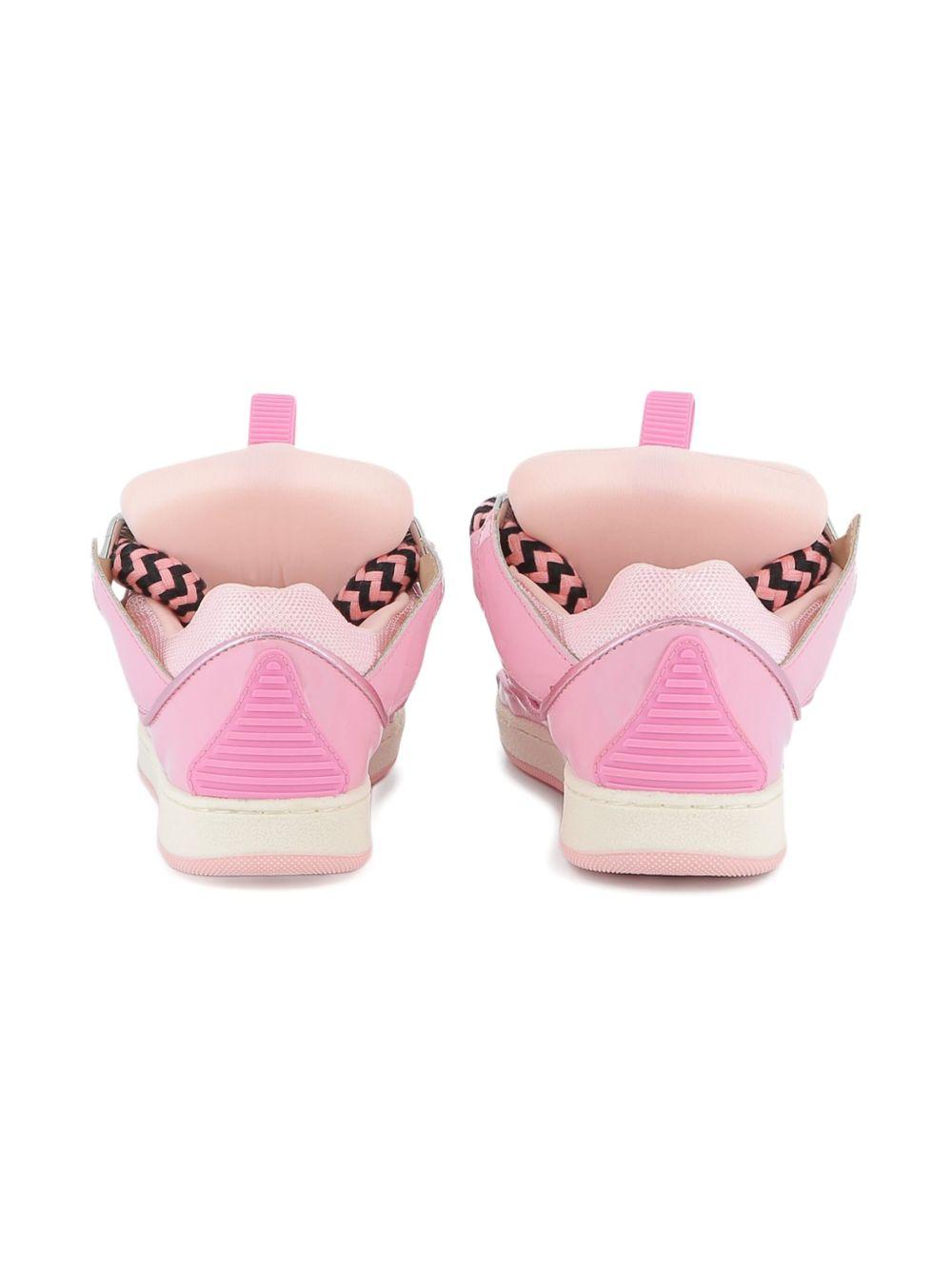 Sneakers per bambina Lanvin Enfant rosa con lacci oversize a zigzag N30327 48N LANVIN 