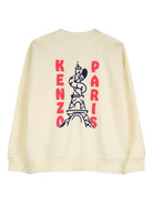 Felpa per bambino Kenzo Kids beige con dettaglio logo K61659 504 KENZO KIDS 