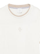 T-shirt per bambino Eleventy Kids bianca con bordi a contrasto EY8P31 Z3708 101BG ELEVENTY KIDS 