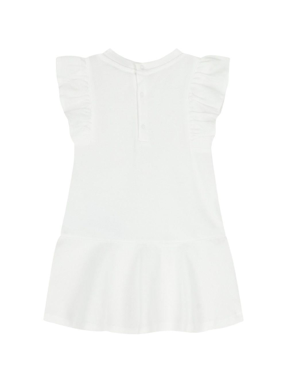 Abito per neonata Moschino Kids bianco con ruches MDV0DILFA06 10101 MOSCHINO KIDS 