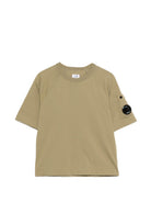 T-shirt per bambino C.P. Company Kids verde con applicazione logo CMM00RLAA17 30915 C.P.COMPANY KIDS 